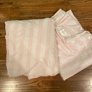 Simply shabby chic twin pink striped sheet set
